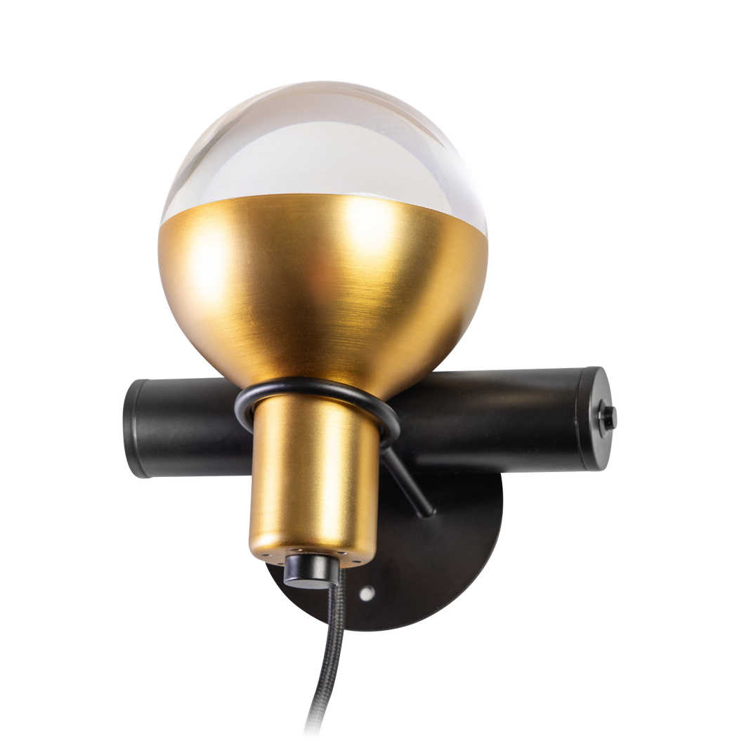 ETH Drop tafellamp/wandlamp 1xGU10 05-WL1346-0230 zwart/mat messing - De Smid Verlichting