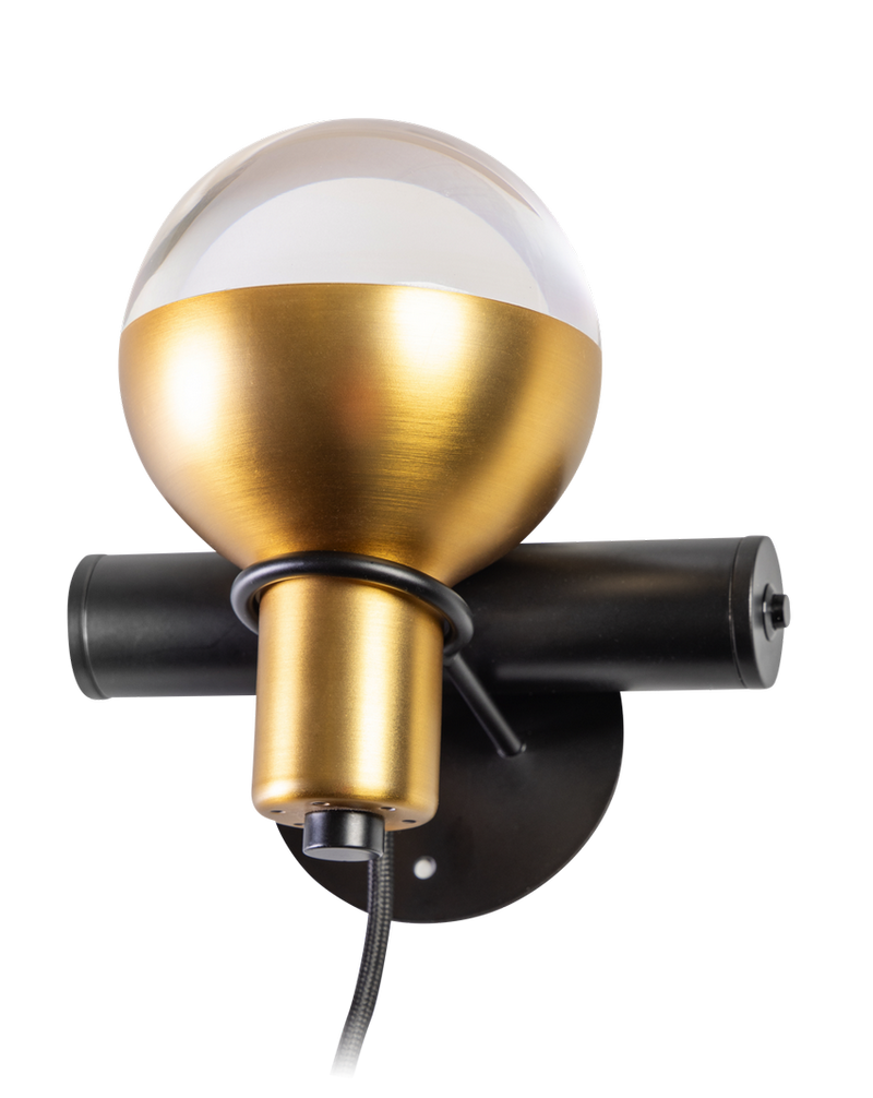 ETH Drop tafellamp/wandlamp 1xGU10 05-WL1346-0230 zwart/mat messing