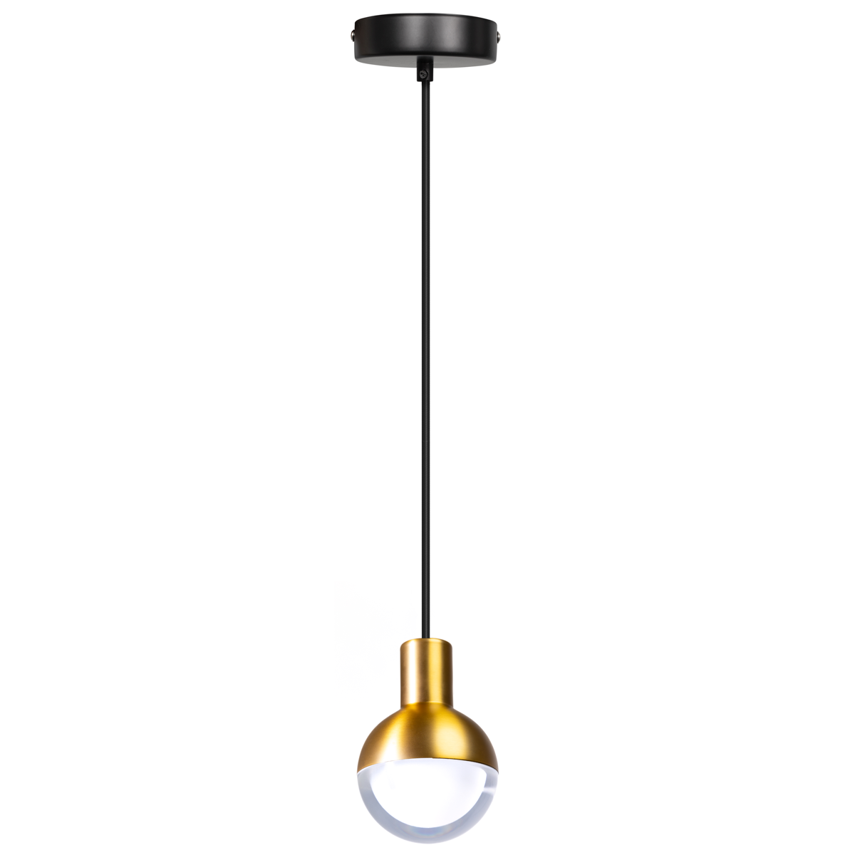 ETH Drop 1-lichts Hanglamp Zwart/mat messing - De Smid Verlichting
