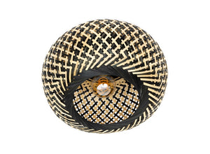 ETH Otis plafonniere 1 x E27  rattan diameter Ø30cm Naturel/Zwart