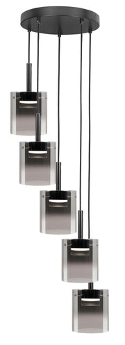Highlight Salerno 5-Lichts Hanglamp H5429.01 Semi Smoke
