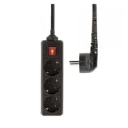 EGT Stekkerdoos 3V+Knop 1,5mtr 3x1,5Q ZwartEGT Stekkerdoos 3V+Knop 1,5mtr 3x1,5Q Zwart