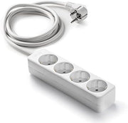 EGT Stekkerdoos 4V+Knop 3mtr 3x1,5Q Wit