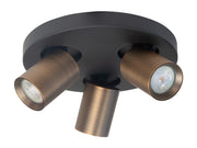 Oliver 3-Licht Spot Ronde Plaat Zwart/Brons