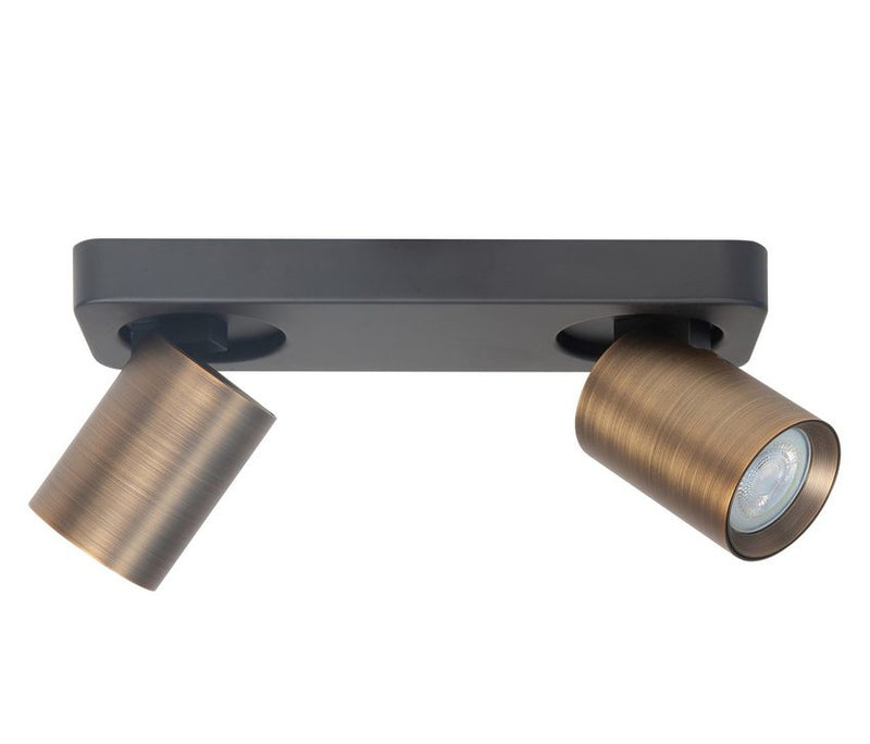 Oliver 2-Licht Spot Balk Zwart/Brons