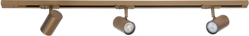 Highlight 1 Fase Set spanningrail + 3x cilinder Spots Brons