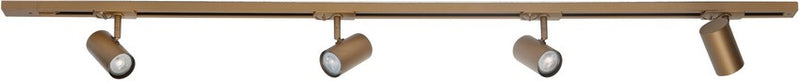 Fase Track 5-delige Set spanningrail + 4 x cilinder Spots Brons