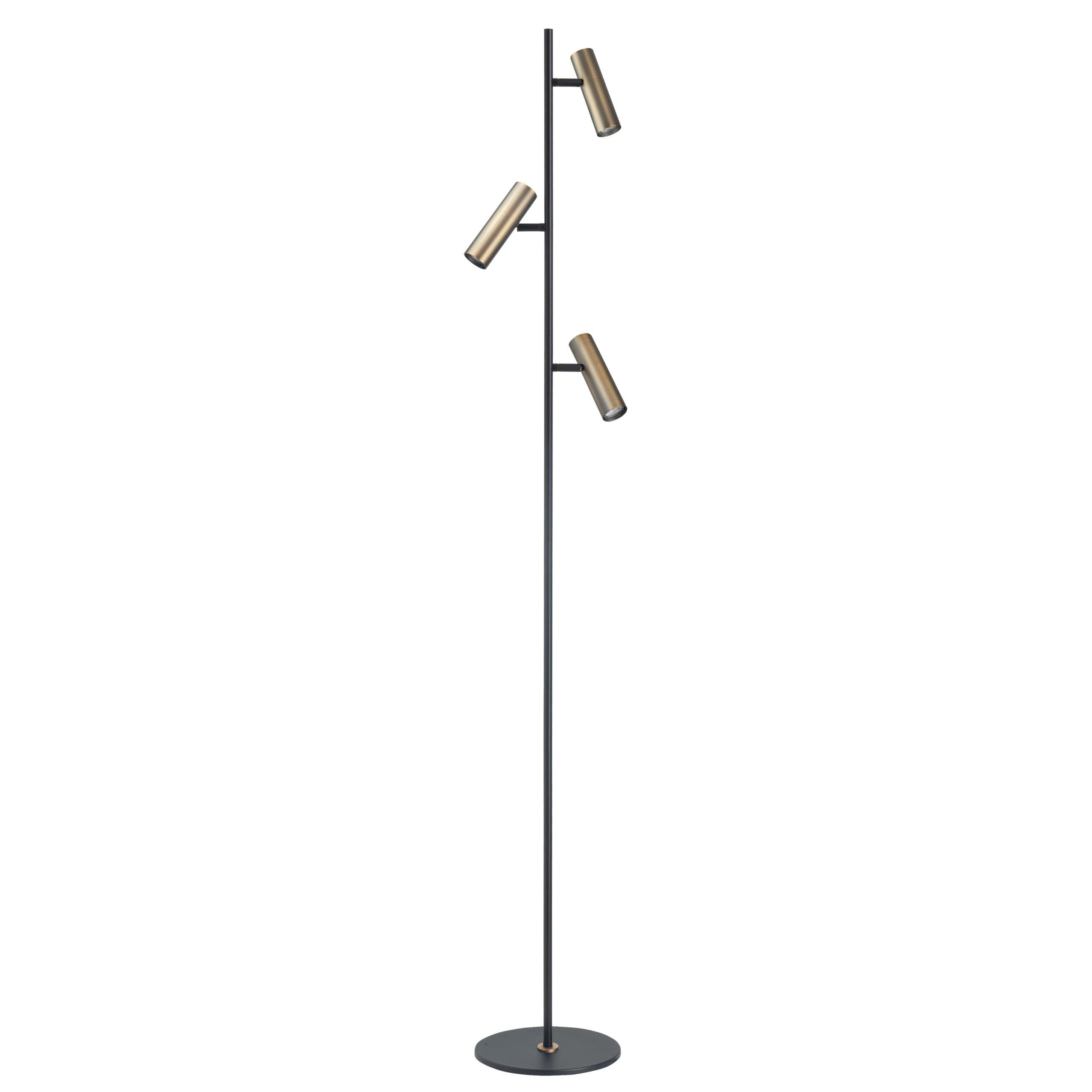 Trend 3-Lichts vloerlamp Zwart/Brons - De Smid Verlichting