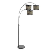 Mexlite Sparkled Light 3-Lichts Vloerlamp + Naturel/Zwart Bamboe kappen 3829ZW Zwart/Naturel