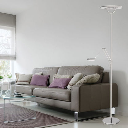 Steinhauer Soleil 2-Lichts Vloerlamp 183cm Geborsteld Staal 3258ST