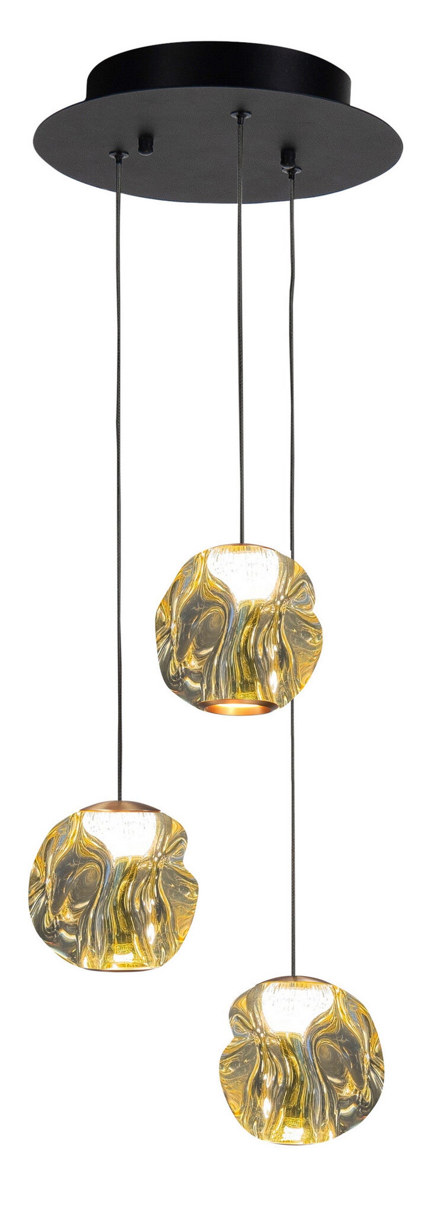 Highlight Melina 3-Lichts Hanglamp Rond 3x4.8W 2700K Zwart/Goud H5181.01
