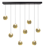 Melina 8-Lichts Hanglamp Balk 8x4.8W 2700K Zwart/Goud