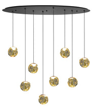 8-Lichts Hanglamp Melina Ovaal 8x4.8W 2700K Zwart/Goud De Laatste Showroom model