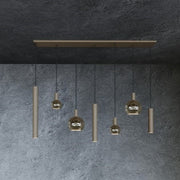 Ztahl Riva 4380-Quartz 7-Lichts Hanglamp 145x22cm  3x Ø51mm Quartz