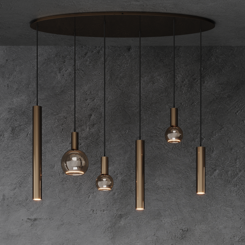 Ztahl Riva 6-Lichts Hanglamp Ovaal 120x40cm 4395-Quartz