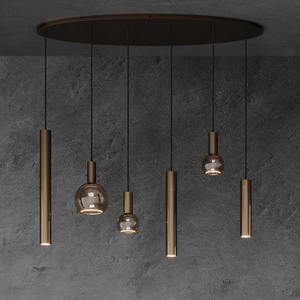 Ztahl Riva 6-Lichts Hanglamp Ovaal 120x40cm 4395-Quartz