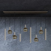 Ztahl Riva 9-Lichts Hanglamp Recht 4325-Quartz