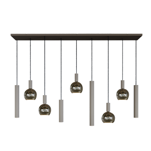 Ztahl Riva 9-Lichts Hanglamp Recht 4325-Quartz