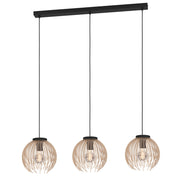 Alhabia 3-Lichts Hanglamp Balk Zand/Zwart