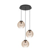 Alhabia 3-Lichts Hanglamp Rond Zand/Zwart
