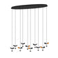 Dracera 10-Lichts Ovale Hanglamp Mat Goud/Mat Zwart