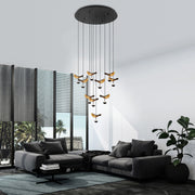 Dracera 10-Lichts Hanglamp Rond Mat Goud/Mat Zwart