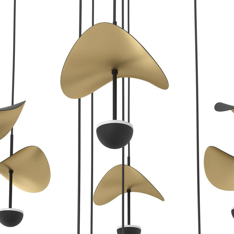 Dracera 10-Lichts Hanglamp Rond Mat Goud/Mat Zwart