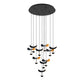Dracera 10-Lichts Hanglamp Rond Mat Goud/Mat Zwart