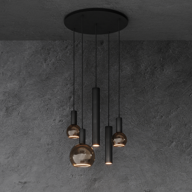 Ztahl Riva 5-Lichts Hanglamp Rond 4330-Quartz Ø50cm Quartz exclusief lichtbron