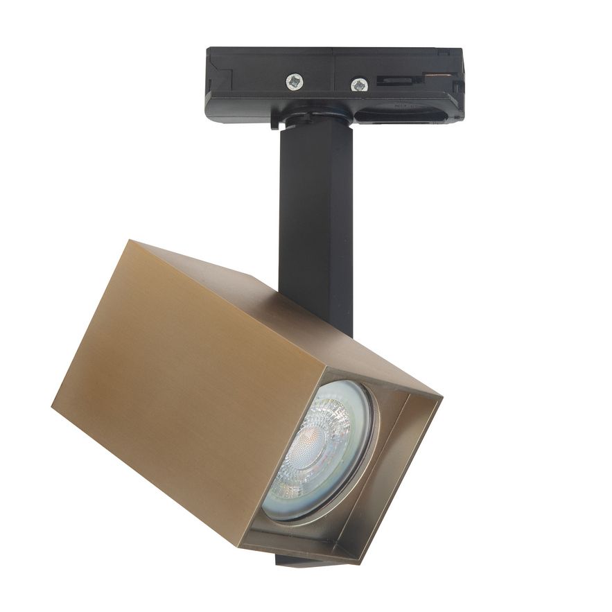 Oslo Track Rail spot 230V GU10 Zwart/Goud + adapter excl.lichtbron - De Smid Verlichting