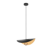 Saceda 1-Lichts Hanglamp Klein Zwart-Goud
