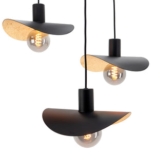 Saceda 3-Lichts Hanglamp Zwart/Goud