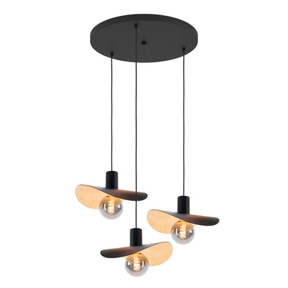 Saceda 3-Lichts Hanglamp Zwart/Goud De laatste Showroom model