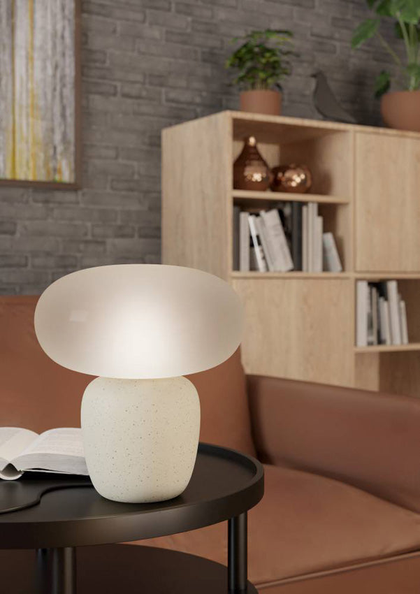 Cahuama Tafellamp Keramiek/Glas Wit/Zwart