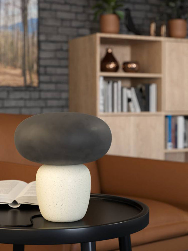 Cahuama Tafellamp Keramiek/Glas Wit/Zwart
