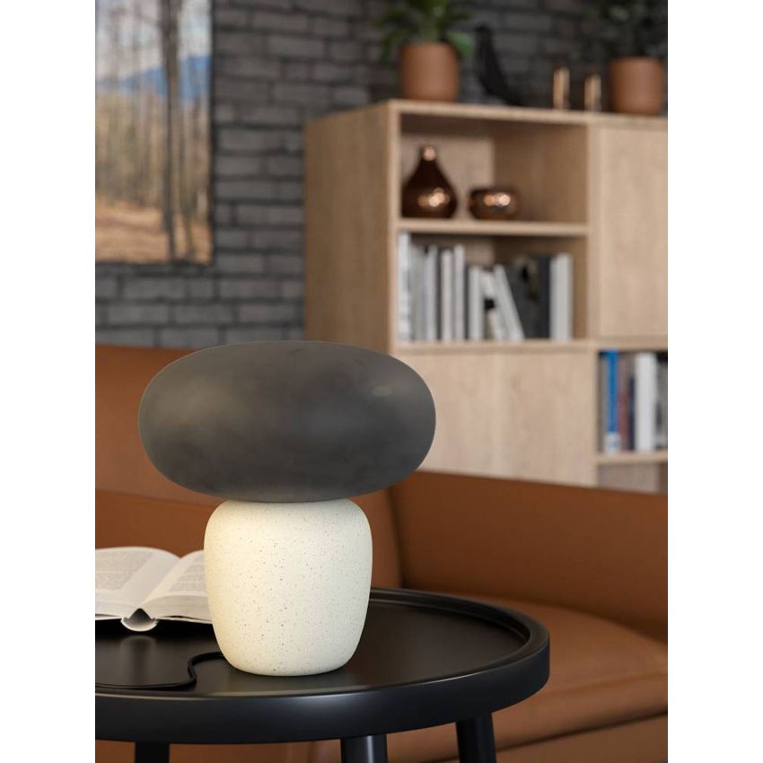 Cahuama Tafellamp Keramiek/Glas Wit/Zwart - De Smid Verlichting