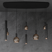 Ztahl Riva 8-Lichts hanglamp Deens Ovaal 145 x 55cm 4311-Quarzt