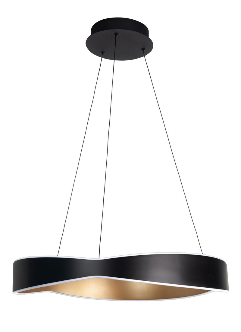 Onda Hanglamp Ø60cm 46W 2700K LED Zwart/Goud