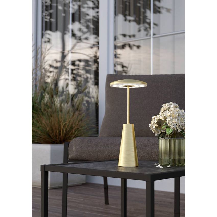 Egl0 900923 Piccola LED Dimbare Tafellamp + Oplaadbaar IP54 Mat Goud - De Smid Verlichting