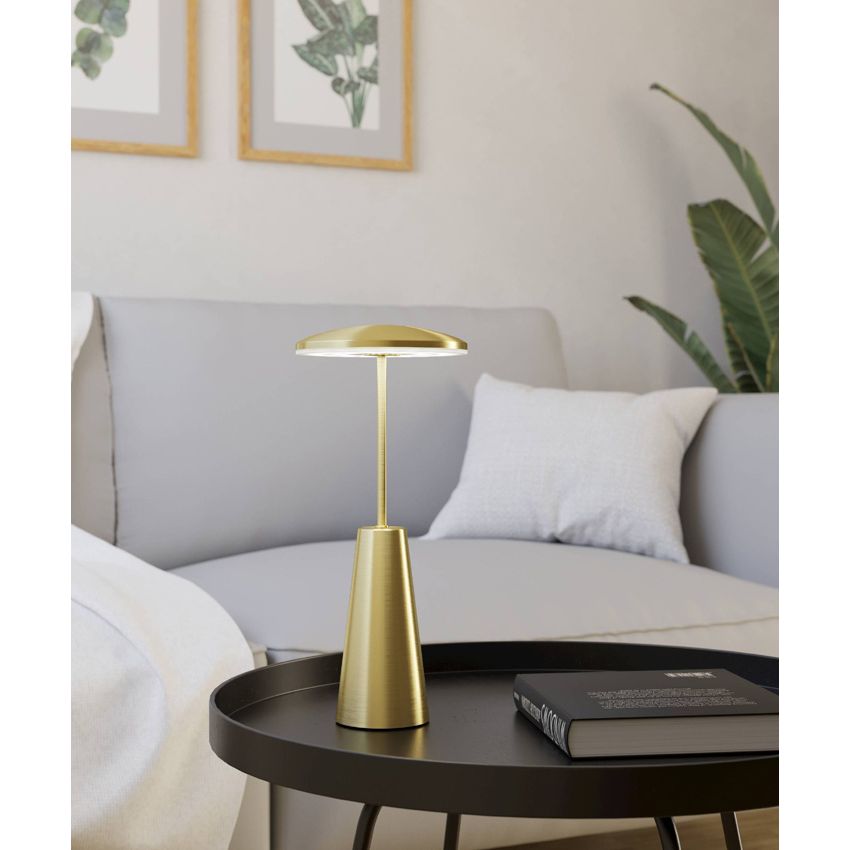 Egl0 900923 Piccola LED Dimbare Tafellamp + Oplaadbaar IP54 Mat Goud - De Smid Verlichting
