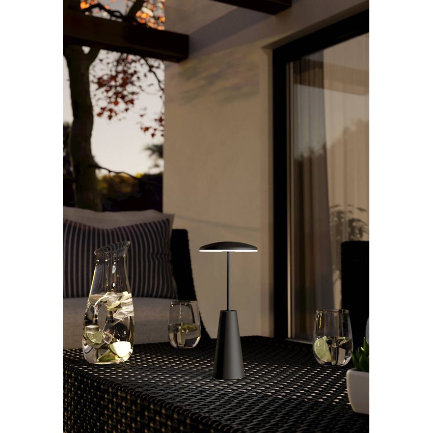 Eglo 900925 Piccola LED Dimbare Tafellamp + Oplaadbaar IP54 Zwart - De Smid Verlichting