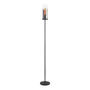 Toothill Vloerlamp H153,5cm Zwart/Gestoomd glas transparant zwart