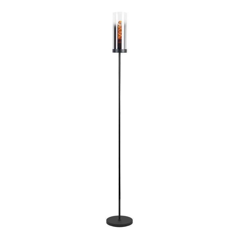 Toothill Vloerlamp H153,5cm Zwart/Gestoomd glas transparant zwart