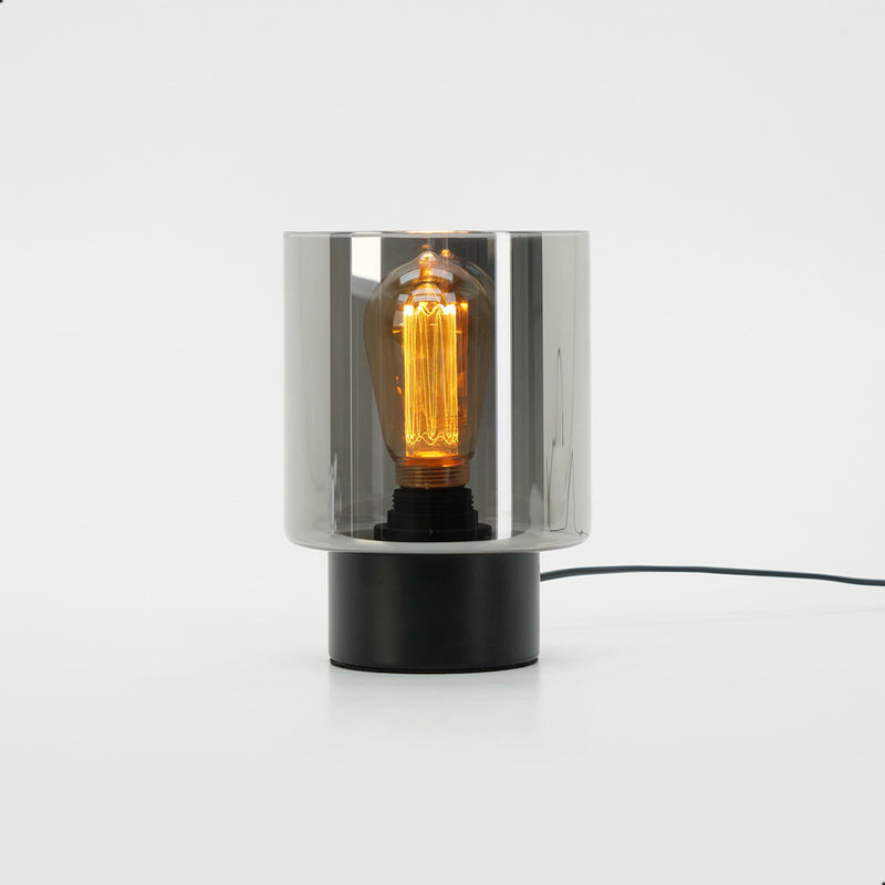 Gerlo Tafellamp H22cm Zwart/Gestoomd glas transparant zwart
