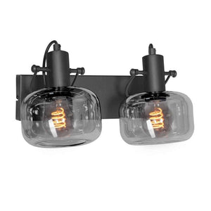Steinhauer 3865ZW Glaslic 2-Lichts Wandlamp Zwart/Smoke Glas