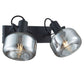 Steinhauer 3865ZW Glaslic 2-Lichts Wandlamp Zwart/Smoke Glas
