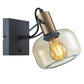 Steinhauer 3864BR Glaslic Wandlamp Zwart/Brons/Amber Glas