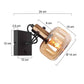 Steinhauer 3864BR Glaslic Wandlamp Zwart/Brons/Amber Glas