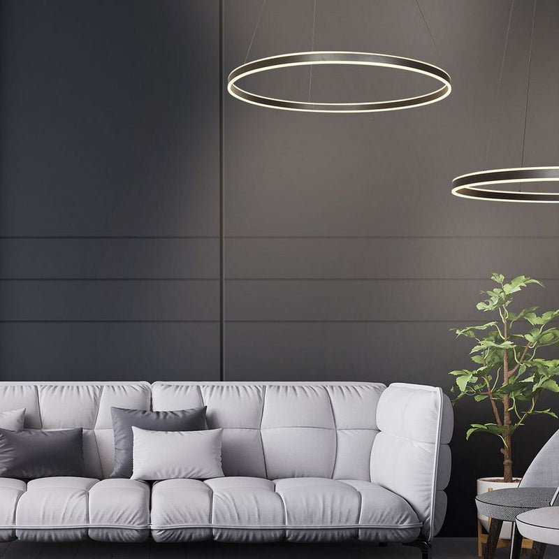 Steinhauer 3675ZW Ringlux Hanglamp Ø80cm Mat Zwart