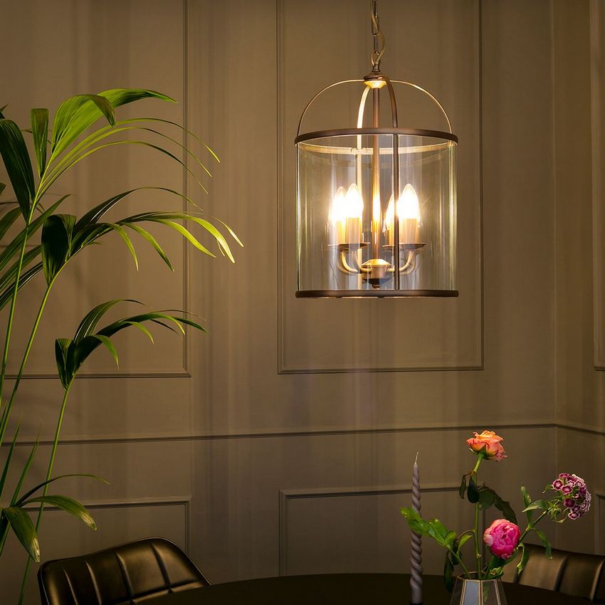 Steinhauer 5972BR Pimpernel 4-Lichts hanglamp Brons